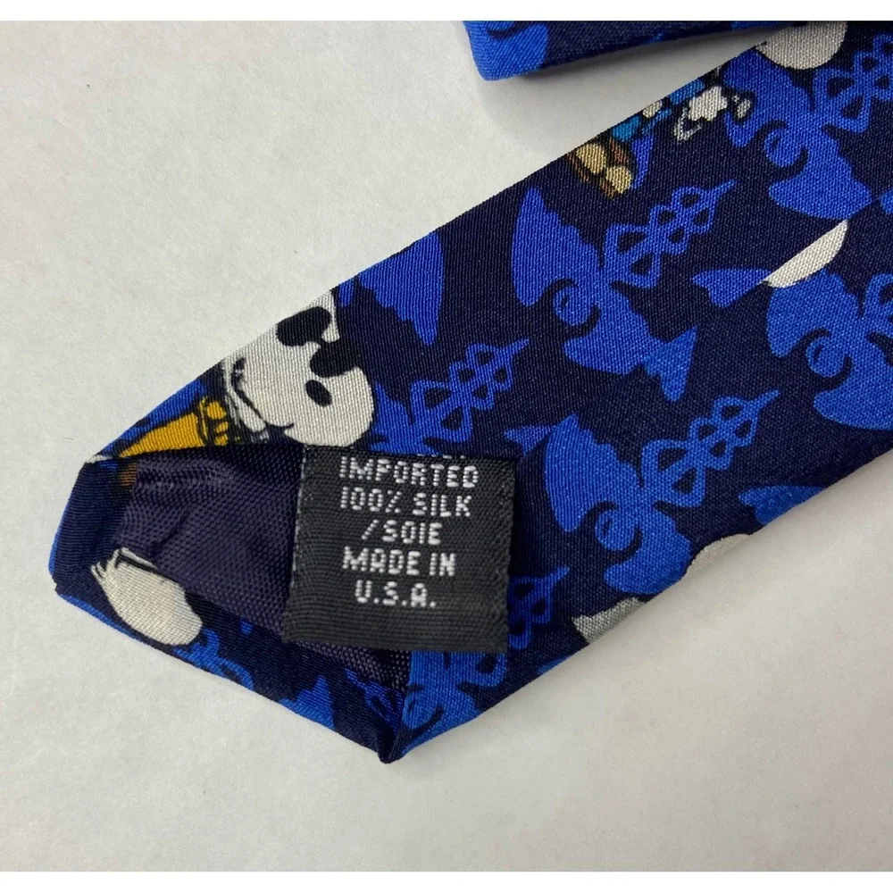Vintage Snoopy Peanuts Medical Doctor Silk Tie‎ Blue Open Wide Woof RN USA